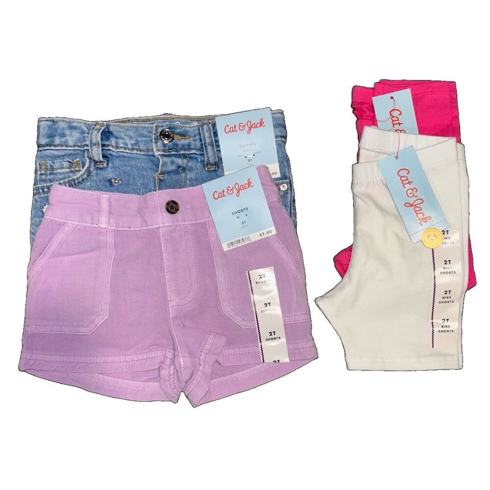 Cat & Jack 2T Girl’s 4pc Summer Clothing Lot Bottoms Only NWT
